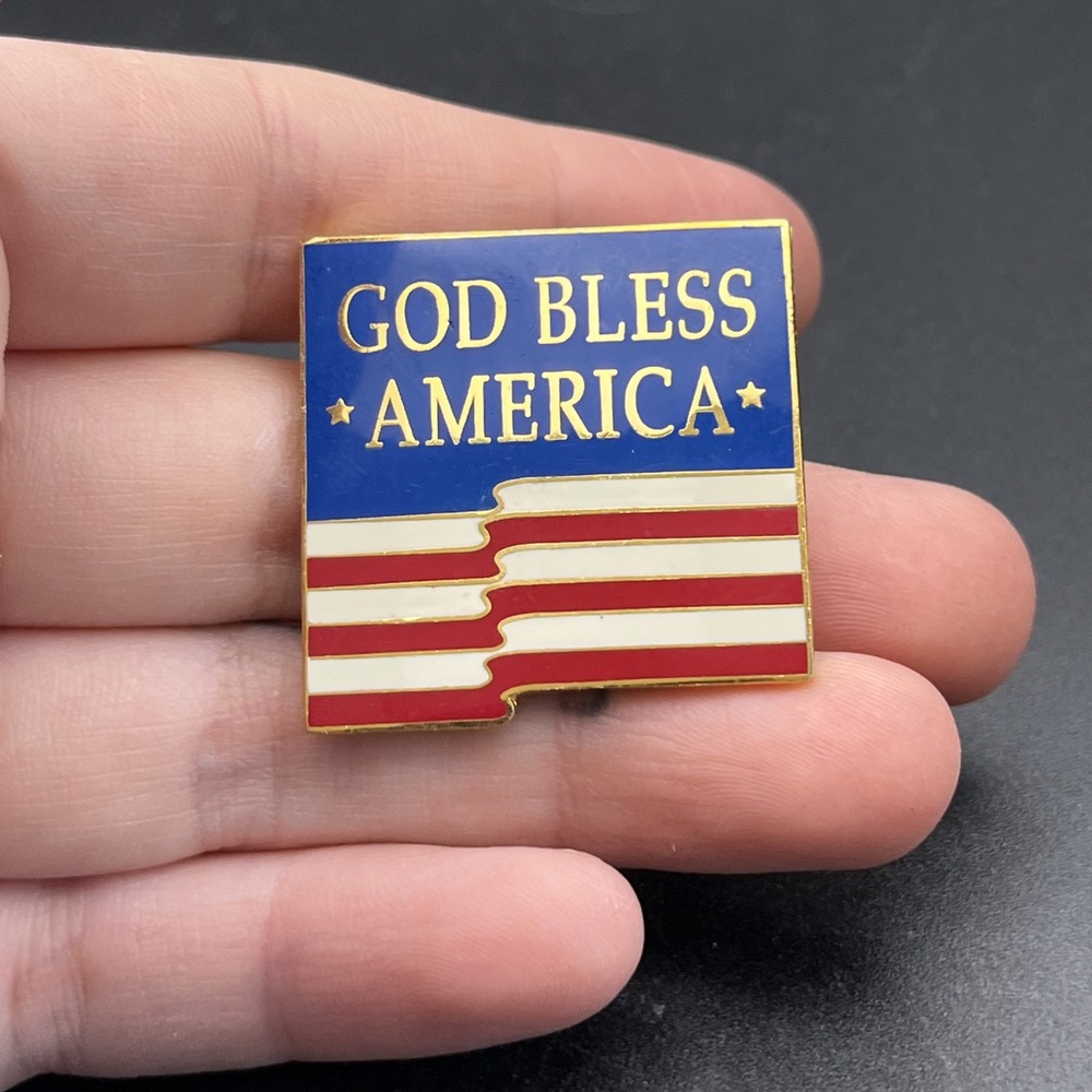 God Bless America Flag USA Lapel Hat Pin
